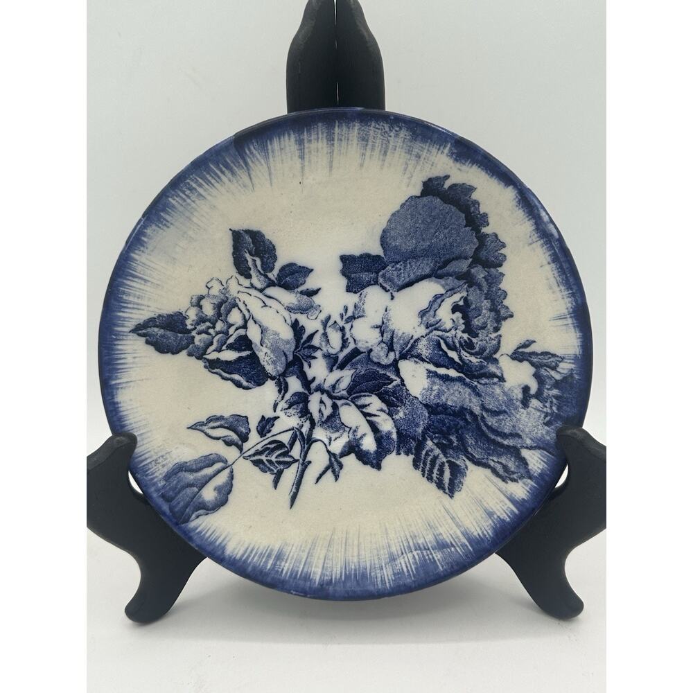 Staffordshire Victoria Flow Blue Rose Ironstone Small Plate 6.5”